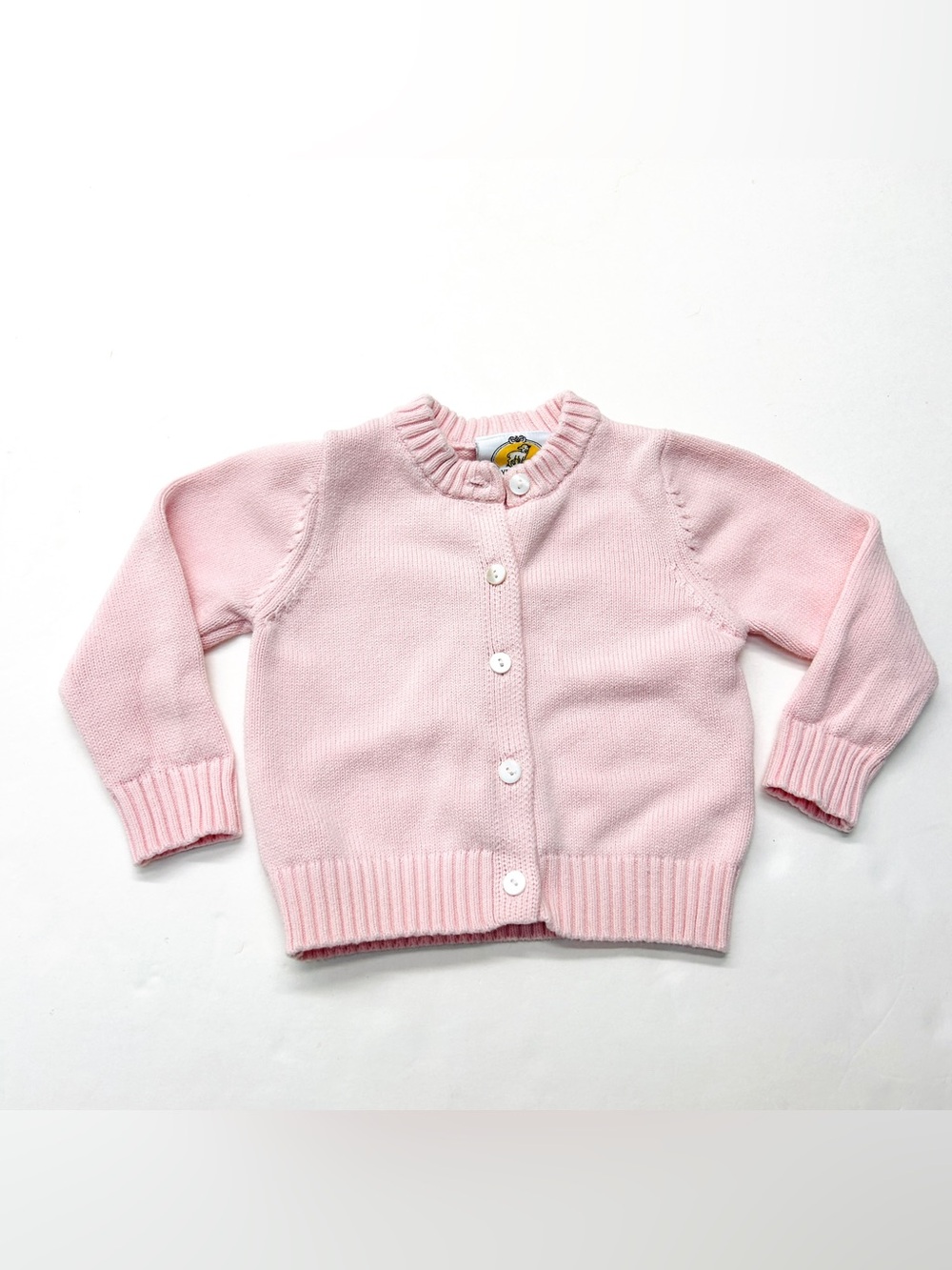 The Yellow Lamb Pastel Light Pink Baby Cardigan Sweater